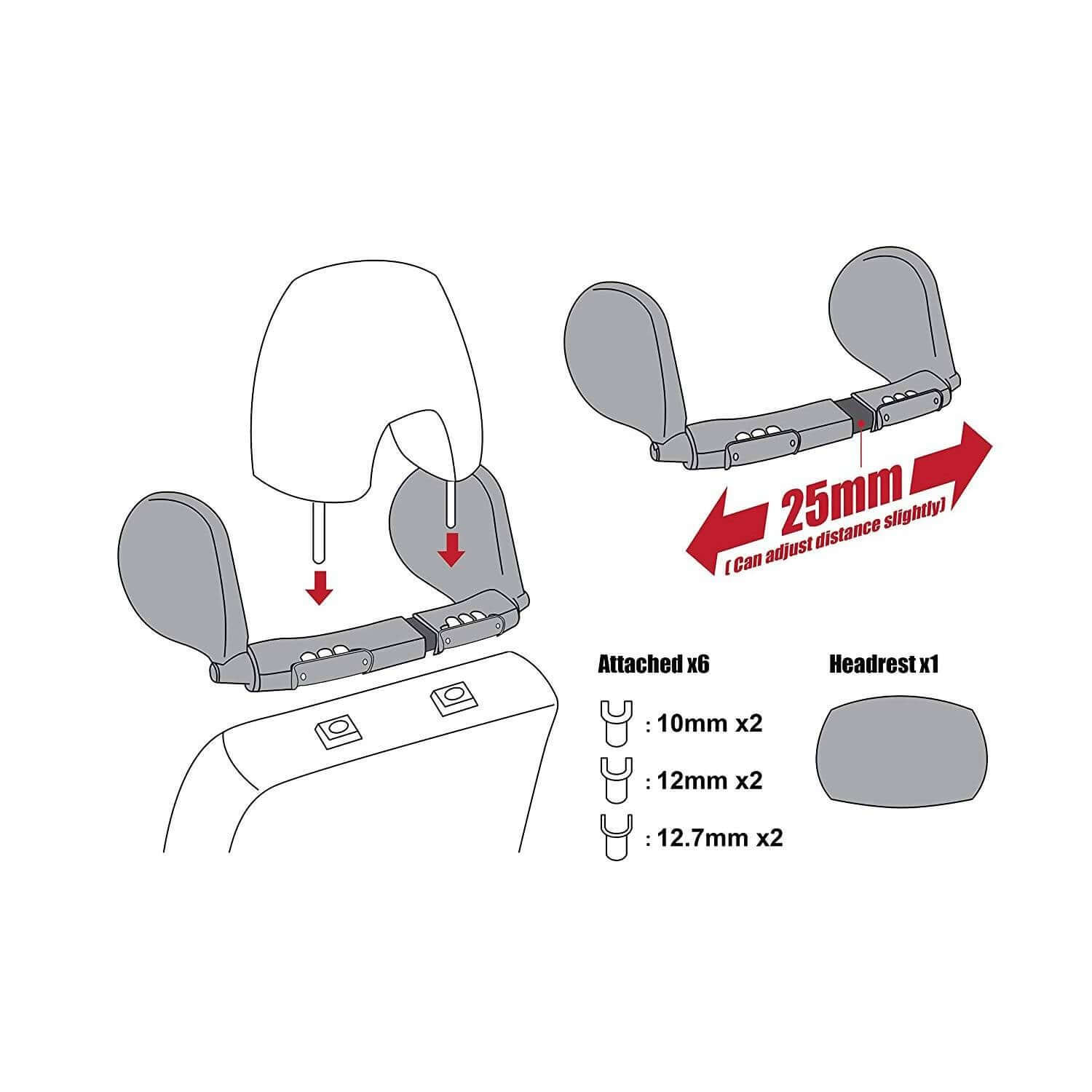 Ctrack Nxt 270° Retractable Headrest with Neck Cushion