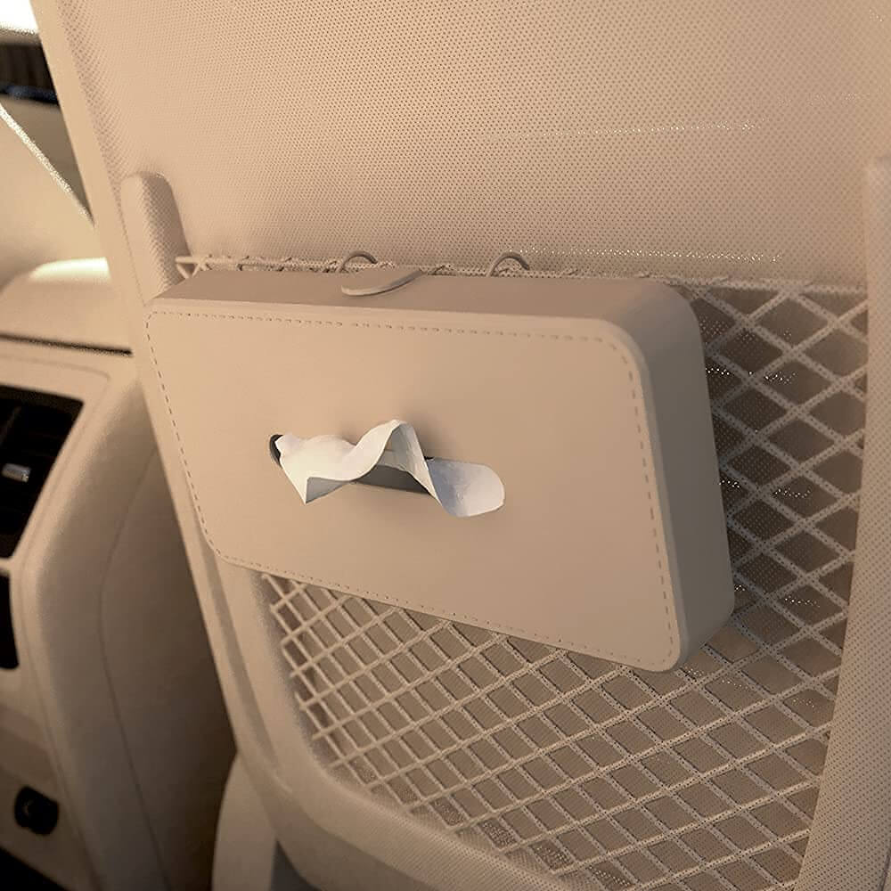 GFX Car Tissue Box Holder Universal Fit On Car Sun Shade (Beige)