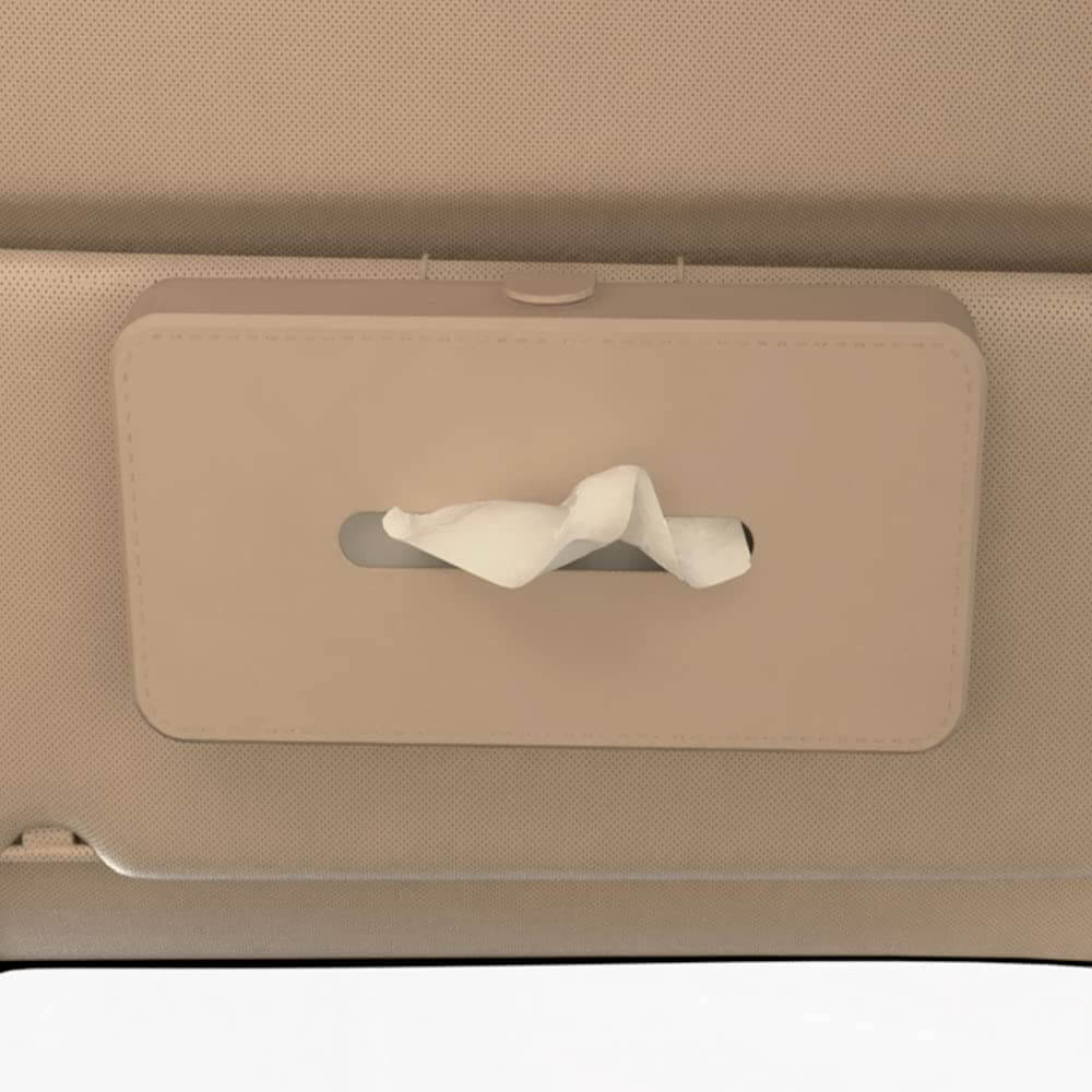 GFX Car Tissue Box Holder Universal Fit On Car Sun Shade (Beige)