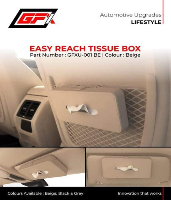 GFX Car Tissue Box Holder Universal Fit On Car Sun Shade (Beige) in Bangalore