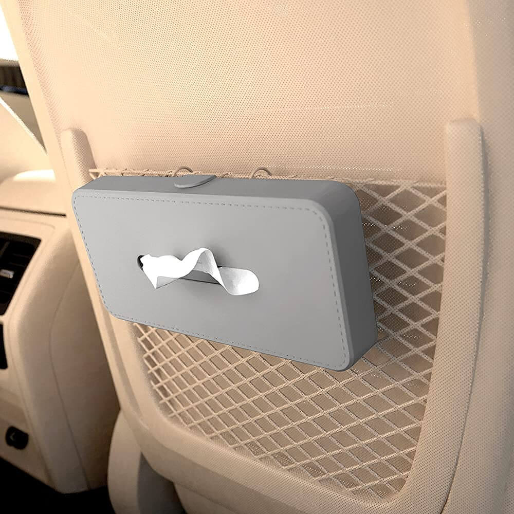 GFX Car Tissue Box Holder Universal Fit On Car Sun Shade (Grey)