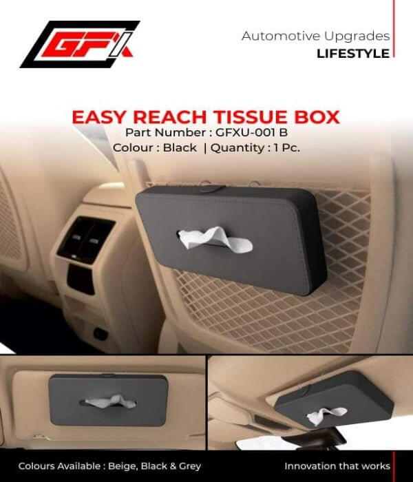 GFX Car Tissue Box Holder Universal Fit on Car Sun Shade (Black) in Bangalore