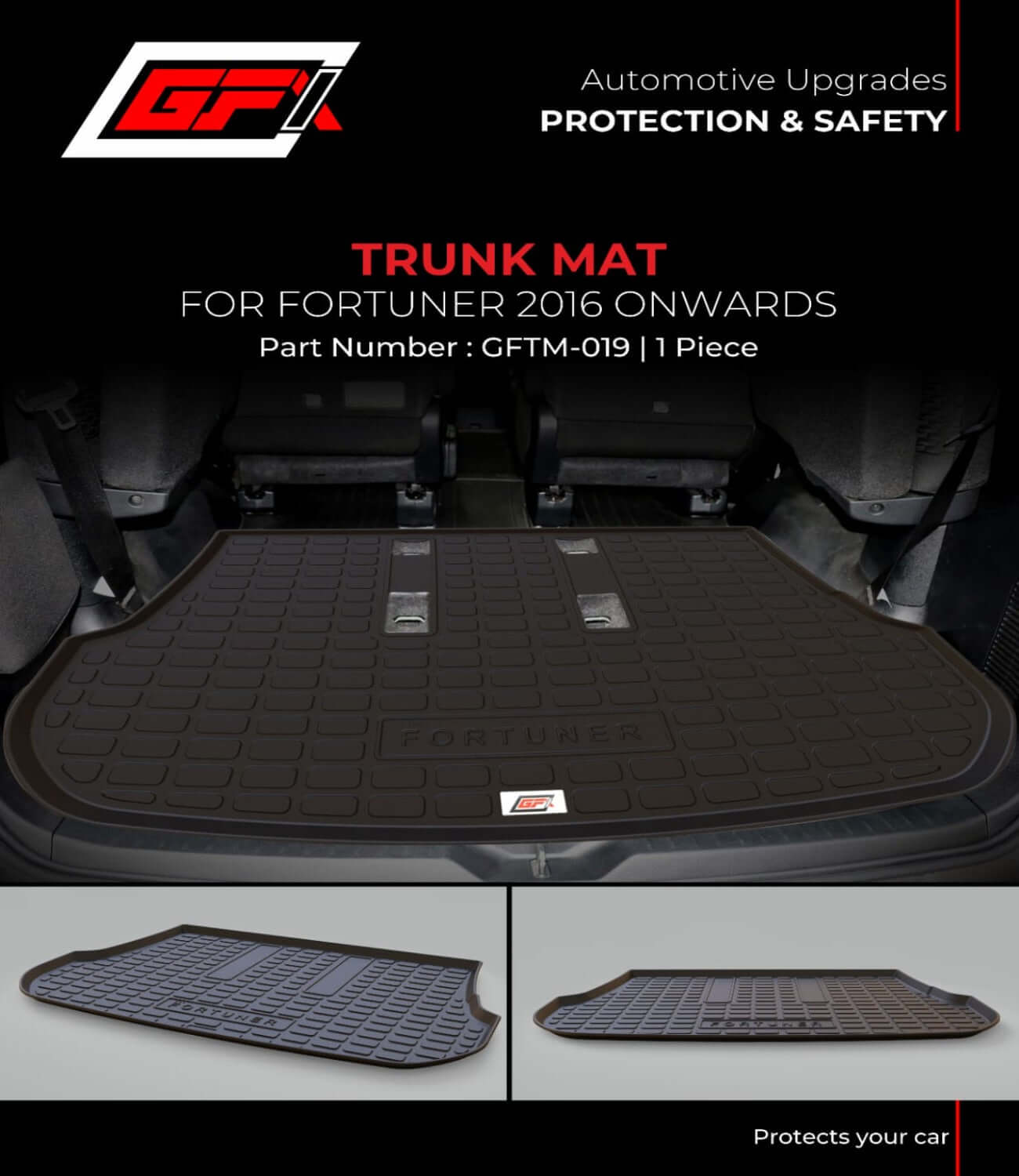 GFX Car Trunk BootDicky Mat For Toyota Fortuner (2016 Onwards)