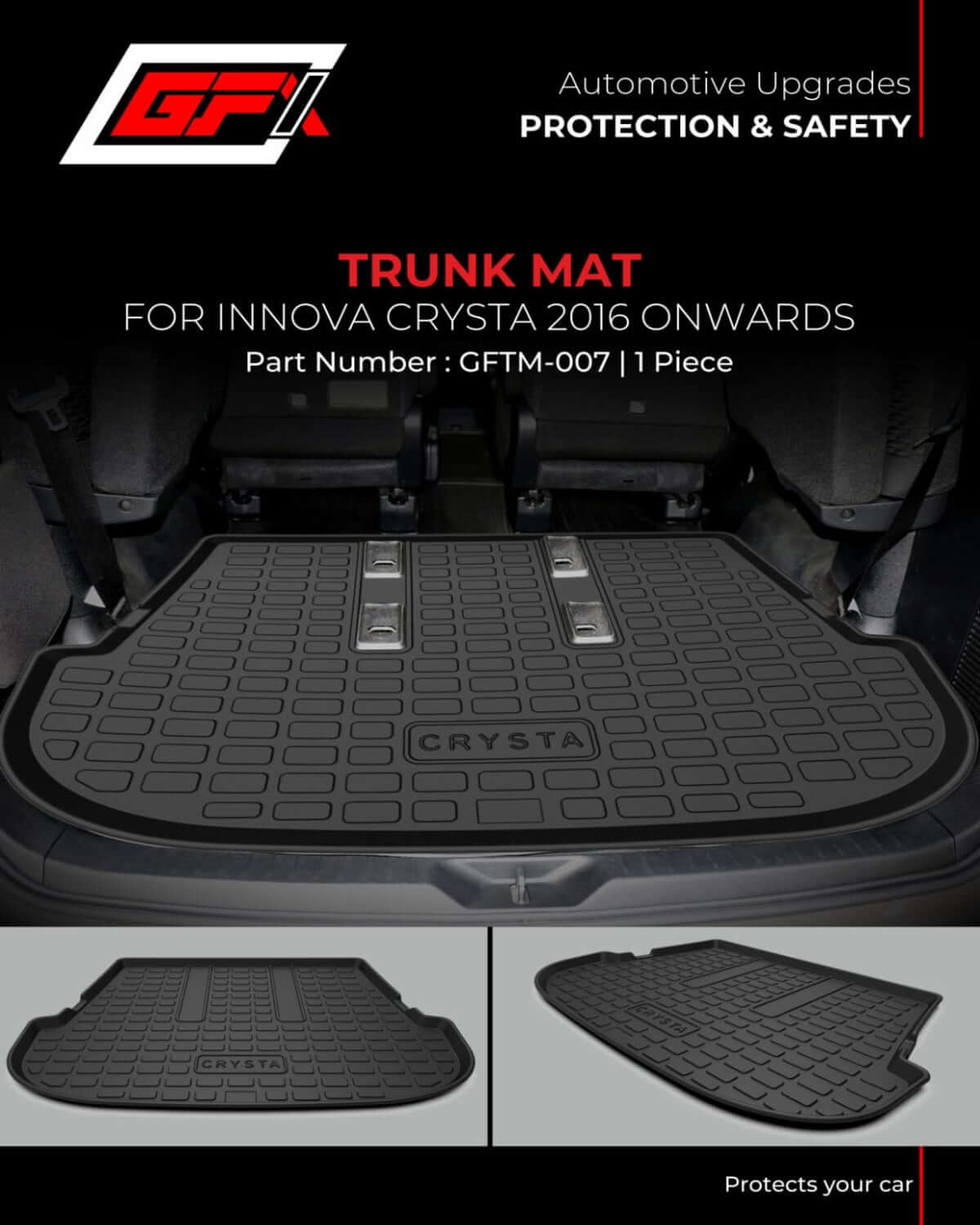 GFX Car Trunk Boot/Dicky Mat For Toyota Innova Crysta (2016 To 2020)