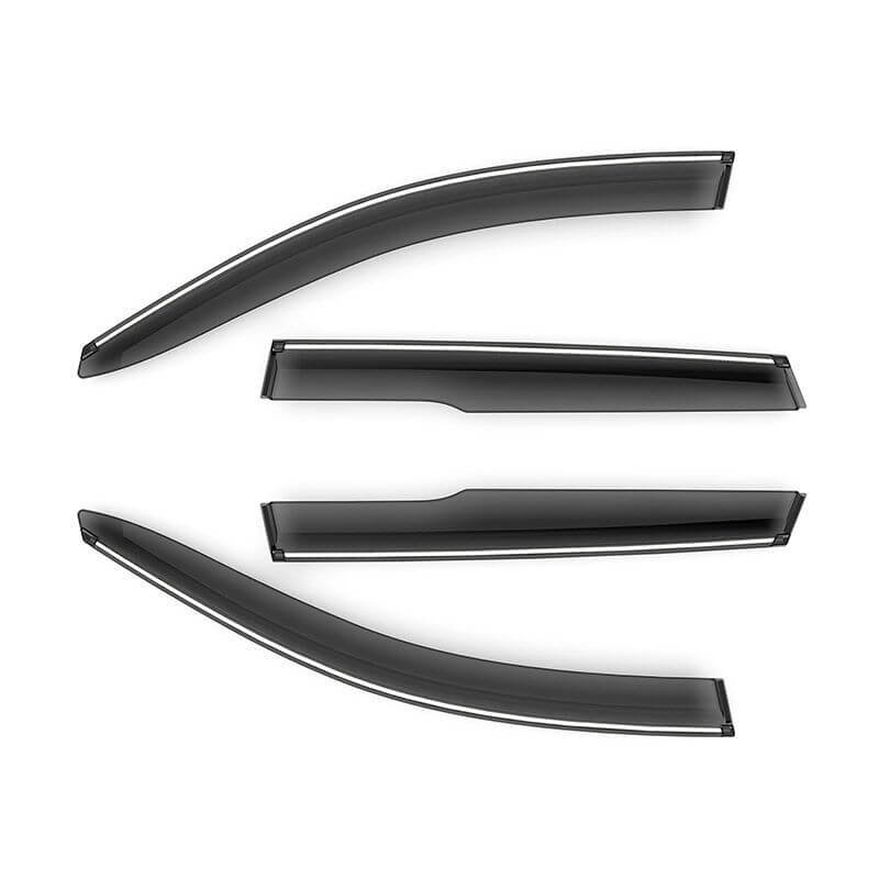 GFX Car Window Door Wind Visor with Silver Chrome Line for Tata Harrier (2019 Onwards) (Set of 4 Pcs.)
