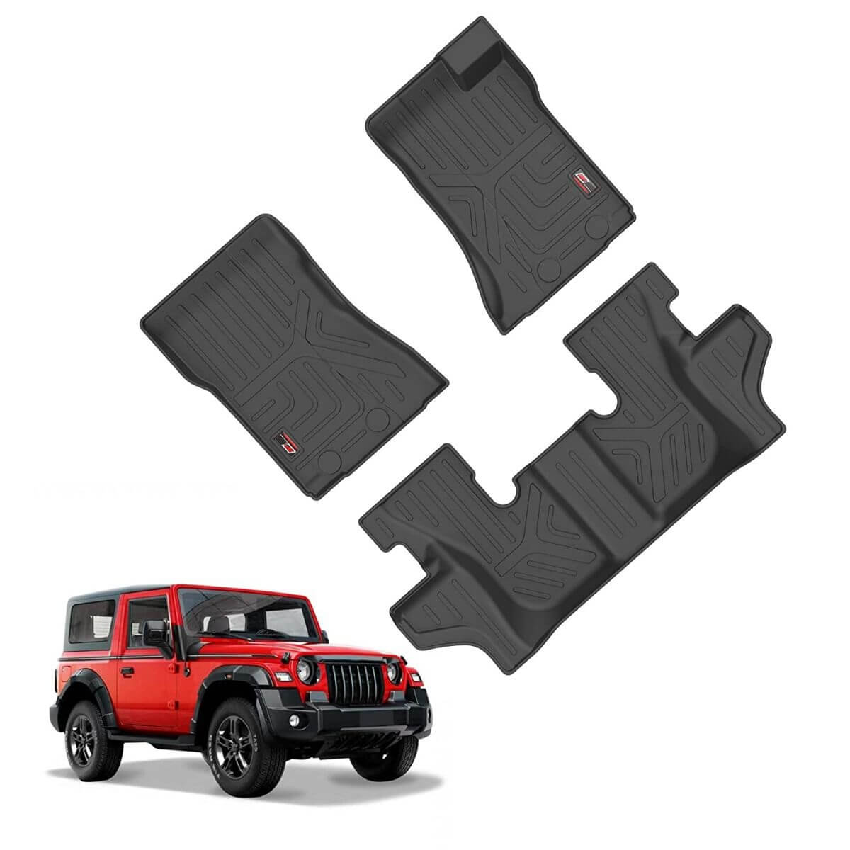 GFX Life Long Floor Mats for Mahindra Thar 2021 Onwards (Set of 3 Pcs.)