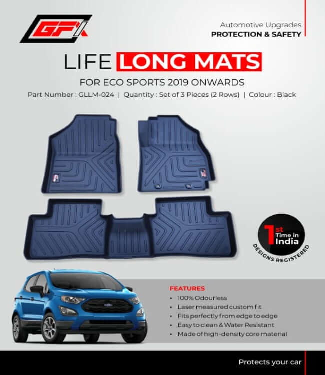 GFX Ford Ecosport 2012 Onwards Life Long TPV Floor Mats in Bangalore