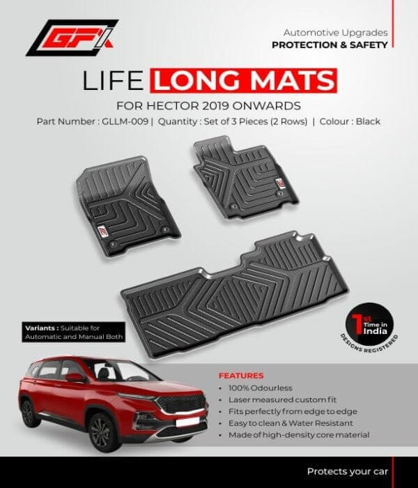 GFX MG Hector 2019 Onwards Custom Fit Life Long Mats in Bangalore