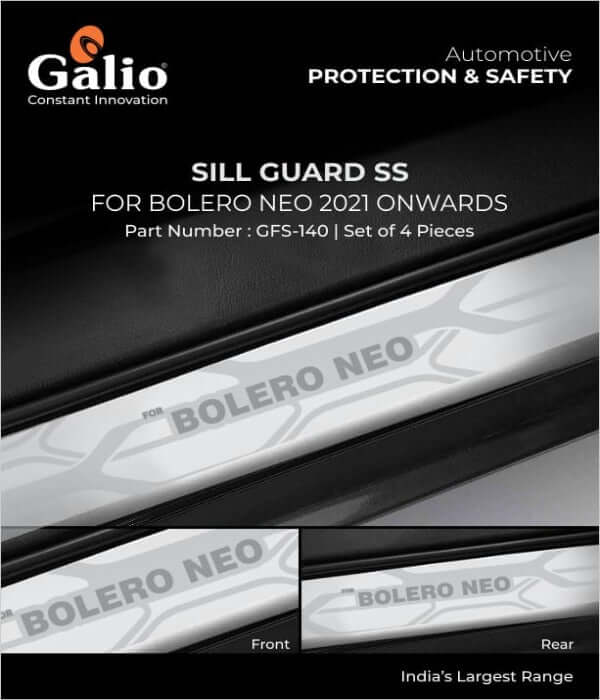 Galio Car Door Sill Guard Scuff Plate For Mahindra Bolero Neo (2021 onwards) (Set of 4 Pcs.) in Bangalore