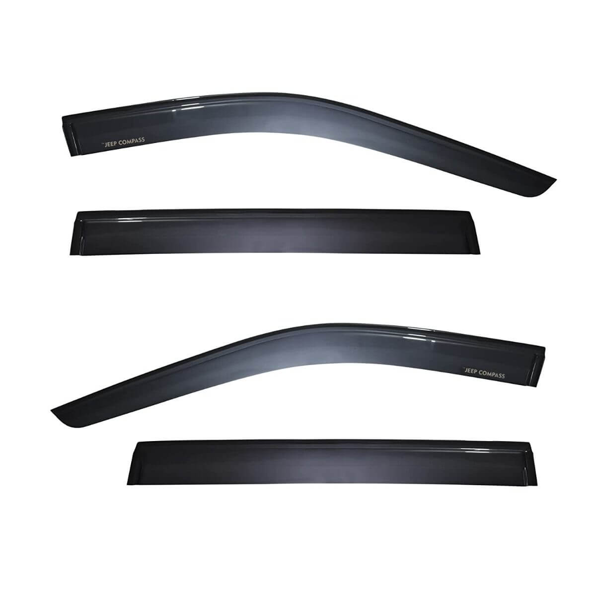 Galio Car Door Visor Window Deflector For JEEP Compass 2016 Onwards (Set of 4 Pcs.)