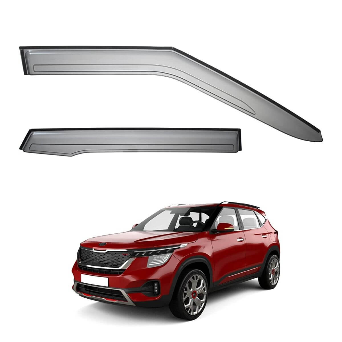 Galio Car Door Visor Window Deflector For KIA Seltos (2019 Onwards (Set of 4 Pcs.)
