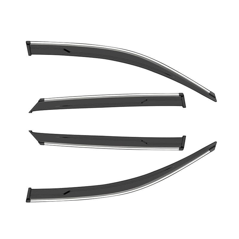 Galio Car Door Visor With Silver Line For Kia Sonet (2020 Onward) (Set of 4 pcs)