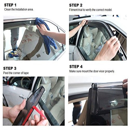 Galio Car Door Wind Visor For Maruti Suzuki Alto 800K-10 (2014 Onwards) (Set of 4 pcs)