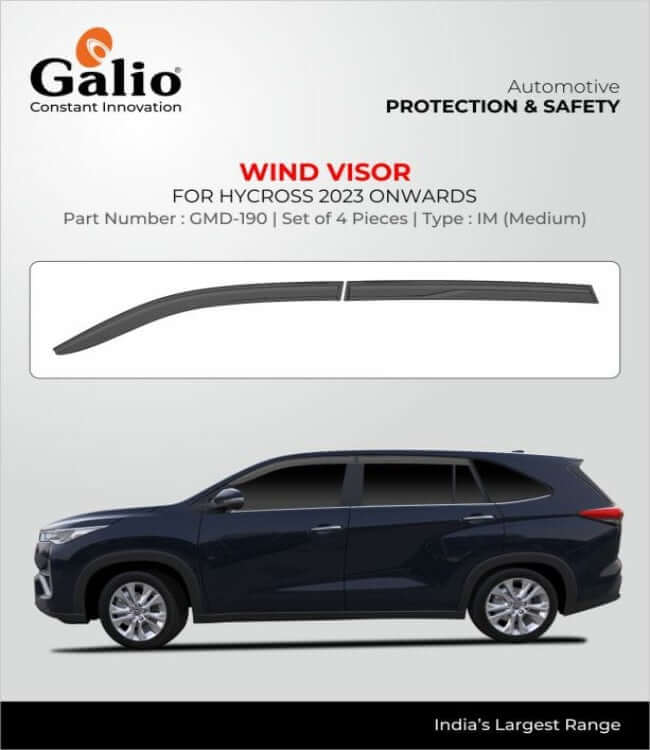 Galio Car Door Wind Visor For Toyota Innova Hycross (2023) (Set of 4 pcs.)