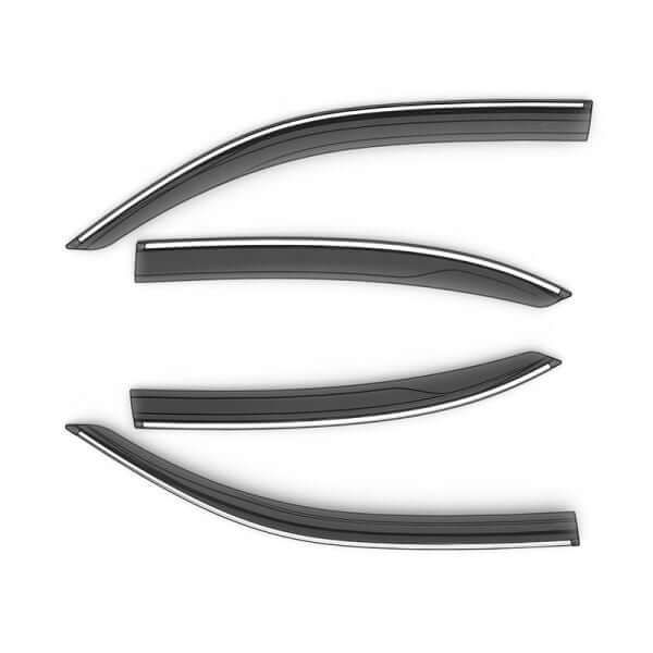 Galio Car Door Wind Visor With Silver Chrome Line For Honda Amaze (2018 onwards) (Set of 4 Pcs.)