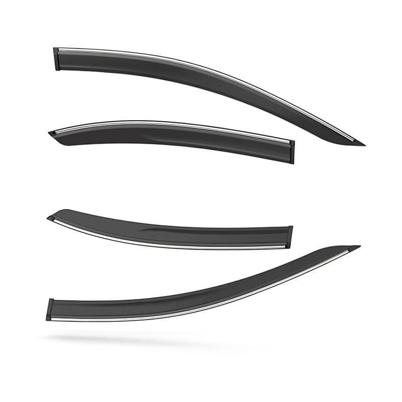 Galio Car Door Wind Visor With Silver Chrome Line For Toyota Yaris (2018 Onward) (Set of 4 pcs.)