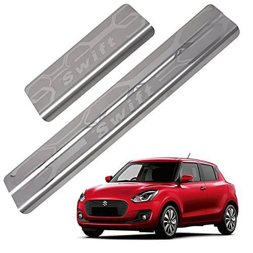 Galio Car Footsteps Sill Guard Stainless Steel Scuff Plate For Maruti Suzuki Swift (2018 onwards) (Set of 4 Pcs.)