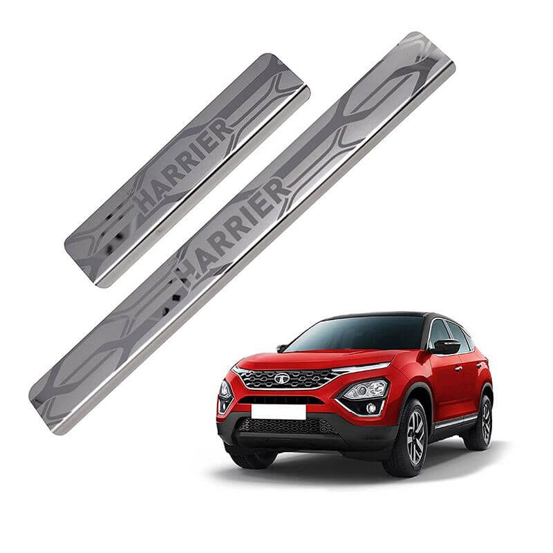 Galio Car Footsteps Sill Guard Stainless Steel Scuff Plate For Tata Harrier (2019 onwards) (Set of 4 Pcs.)