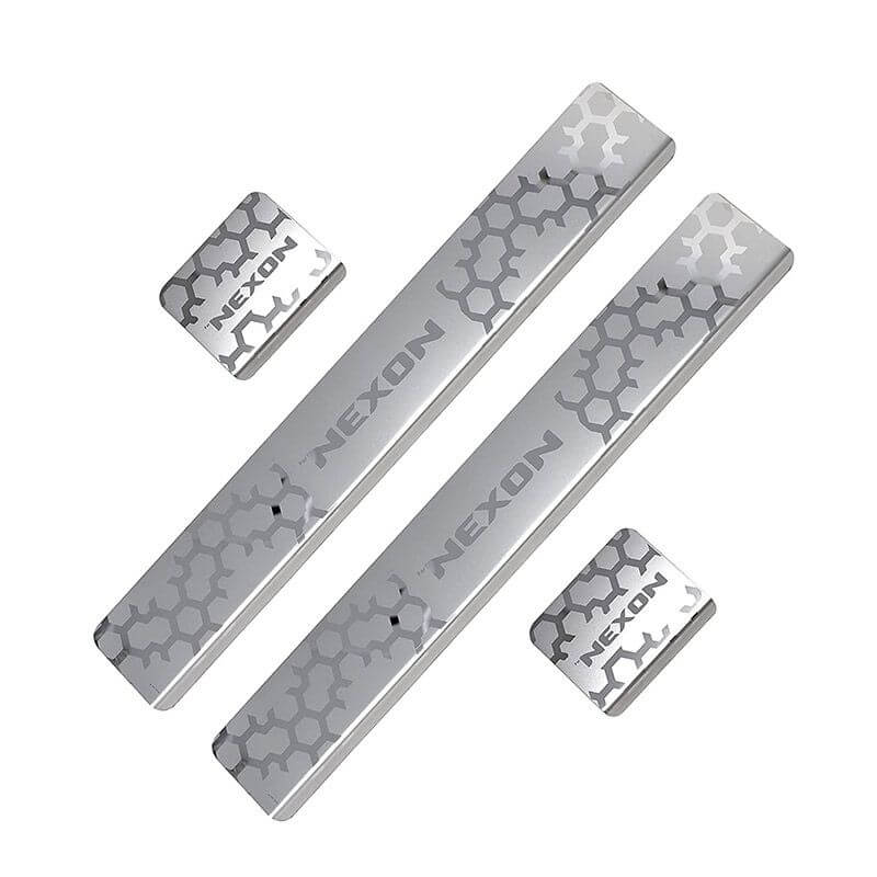 Galio Car Footsteps Sill Guard Stainless Steel Scuff Plate For Tata Nexon (2017 onwards) (Set of 4 Pcs.)