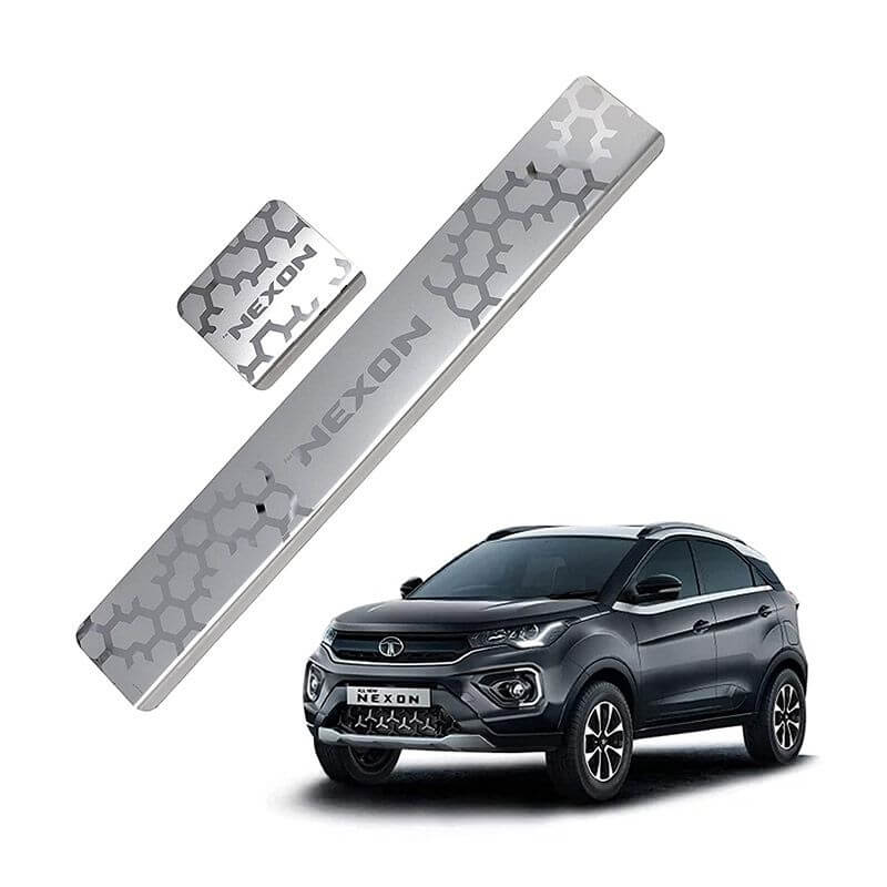 Galio Car Footsteps Sill Guard Stainless Steel Scuff Plate For Tata Nexon (2017 onwards) (Set of 4 Pcs.)