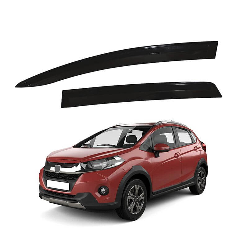 Galio Car Window Door Wind Visor With Silver Chrome Line for Honda WR-V (2017 onwards)