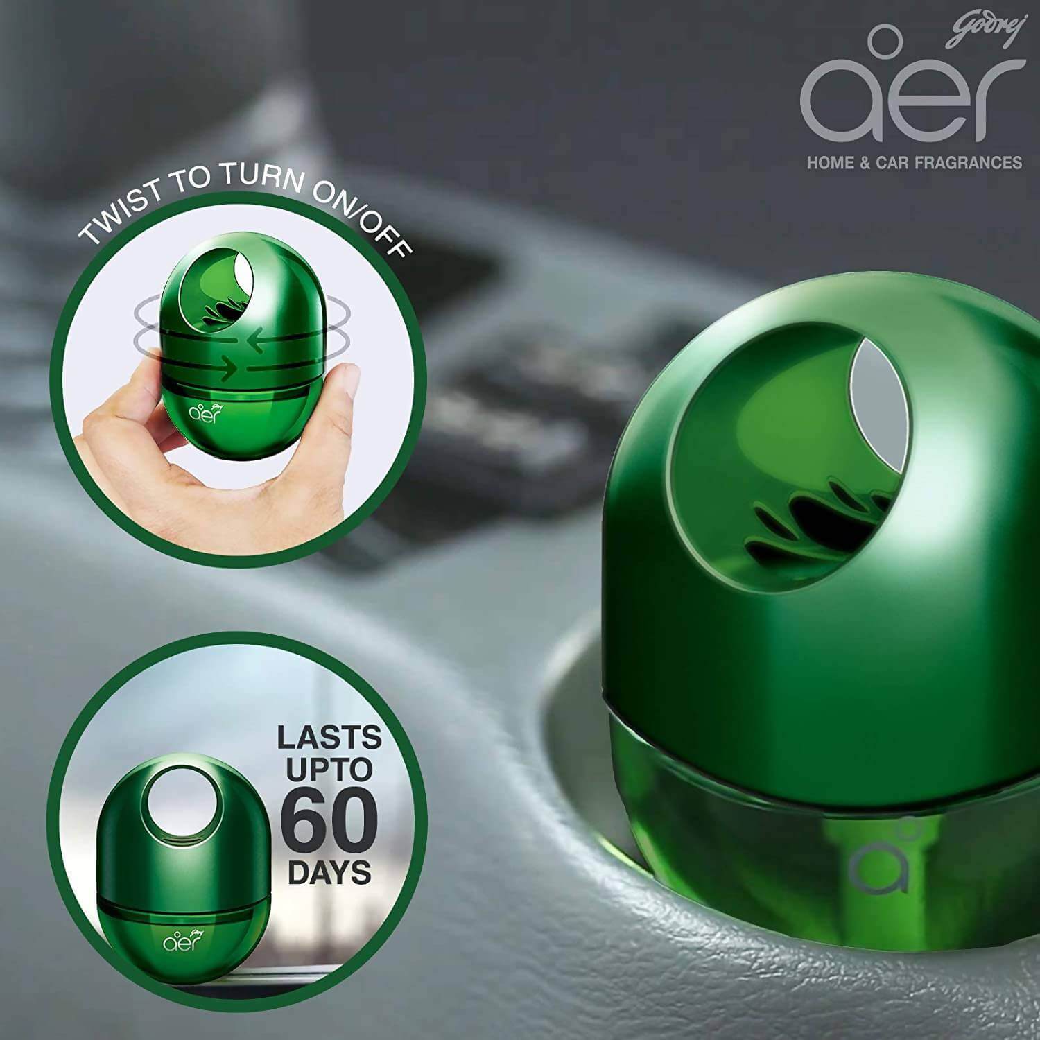 Godrej aer twist, Car Air Freshener - Fresh Forest Drizzle (45g)