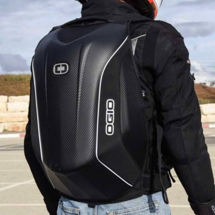 Stylish black Ogio motorcycle backpack for bikers in Bangalore