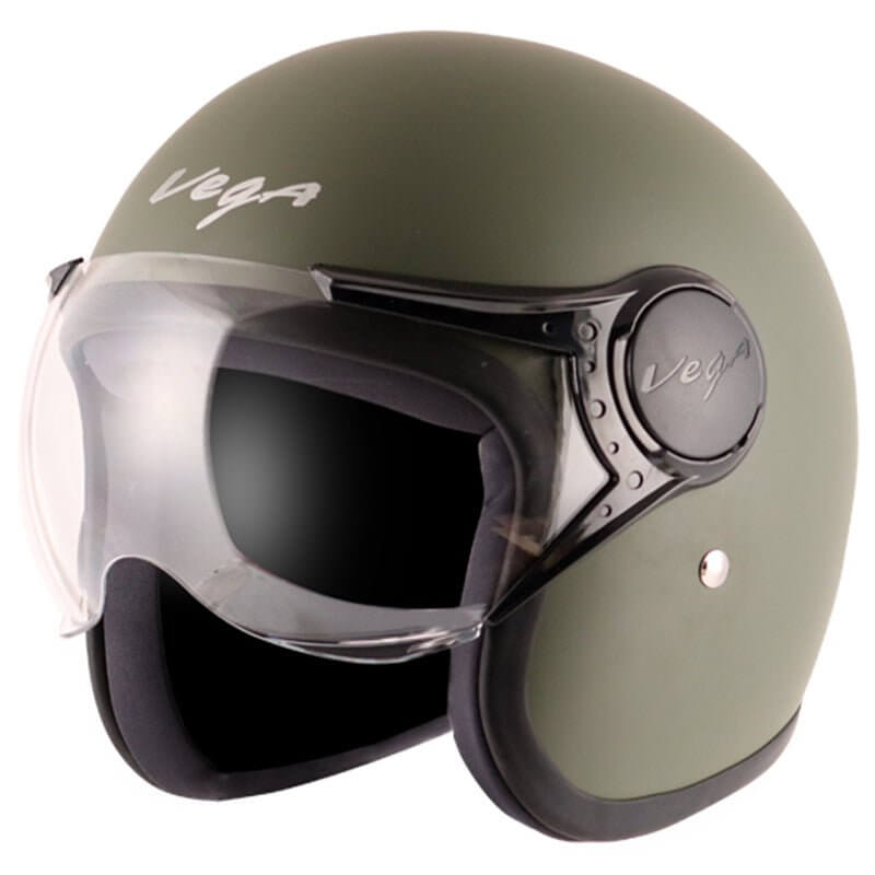 Vega JET W/Visor Helmet (Miltery Green)