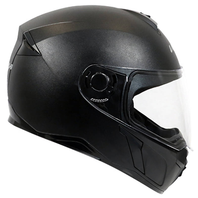 Vega Evo Leather Finish Black Helmet