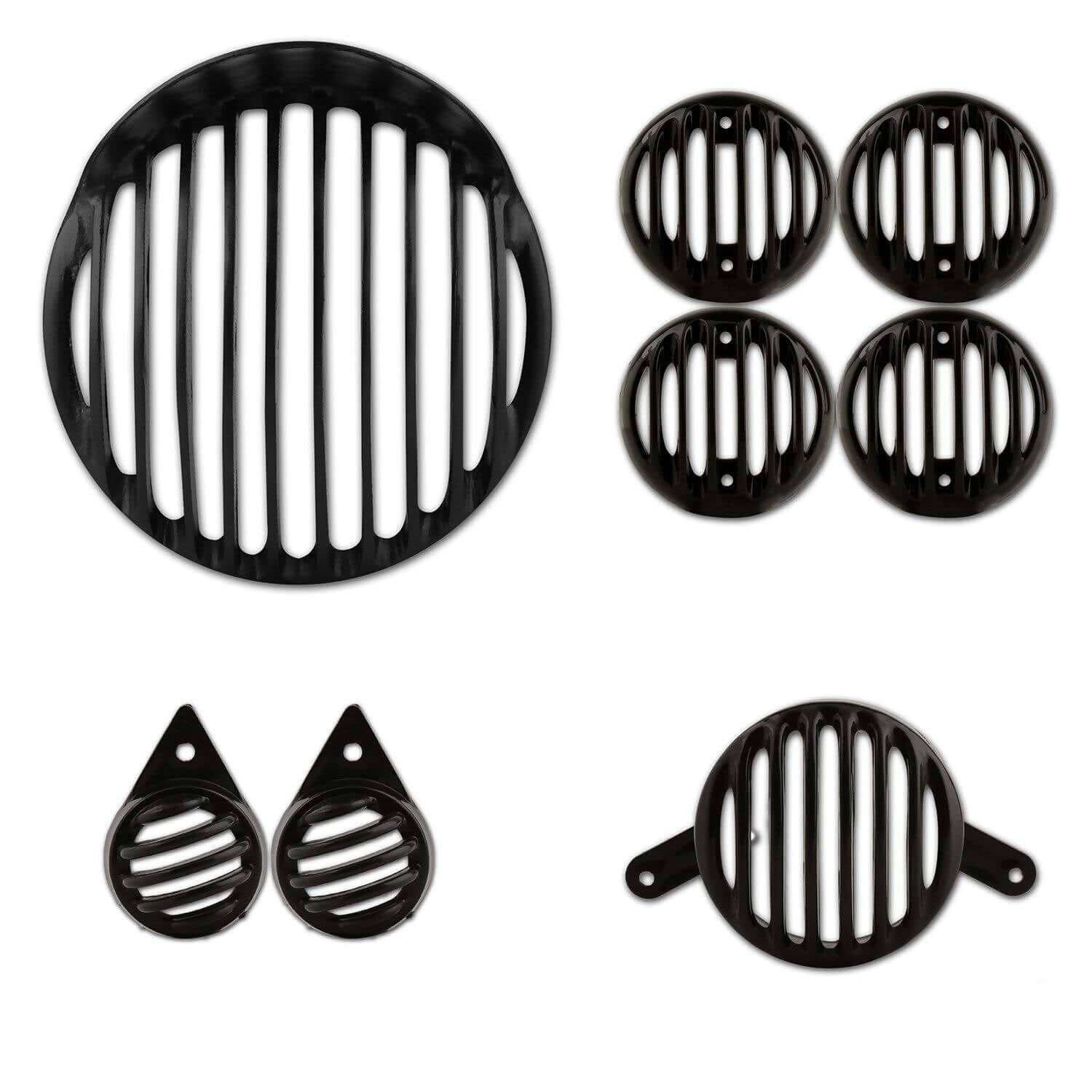 Motocare Metal Cap Grill For Royal Enfield (Black, Set of 8)