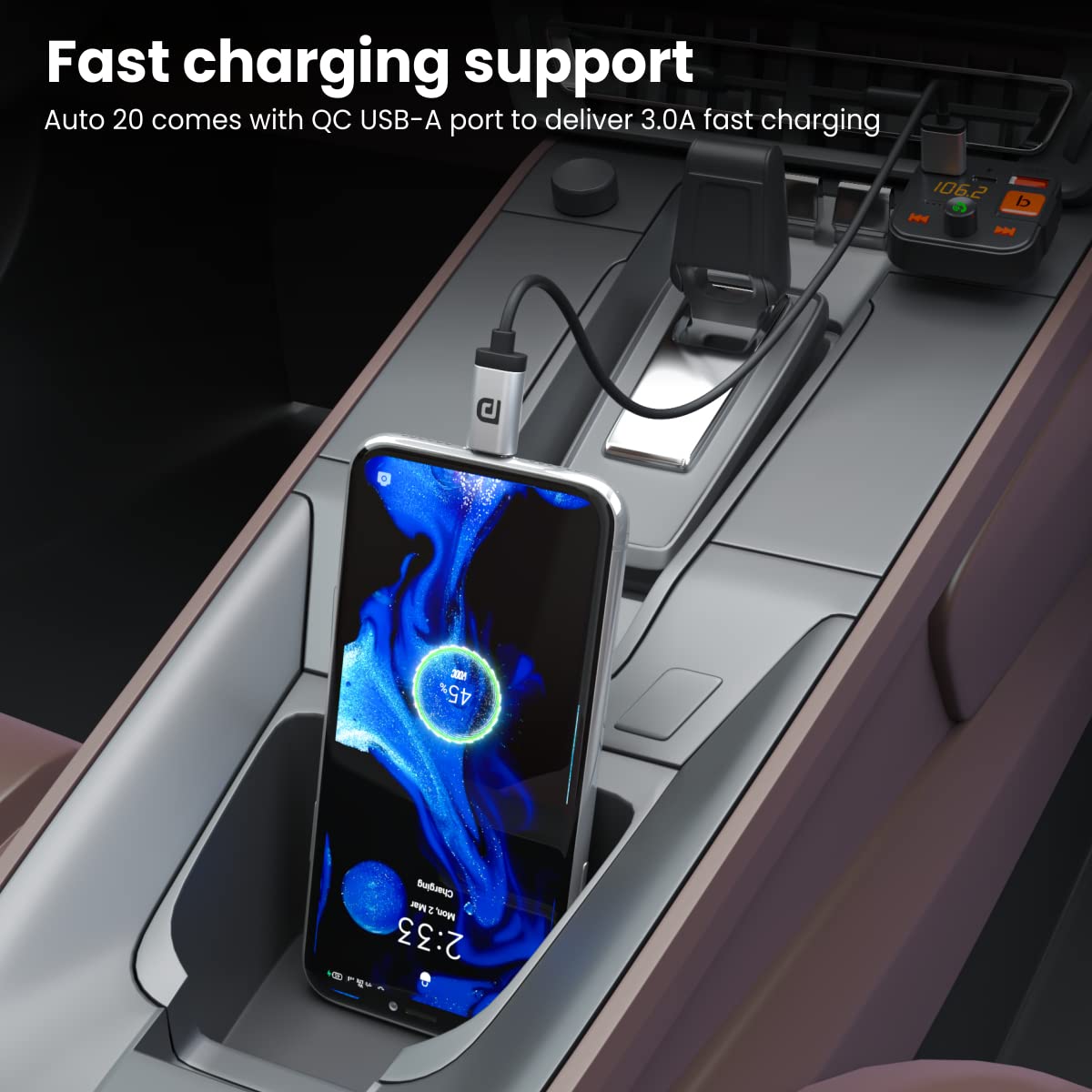 Portable Smart Car Audio by Portronics - Bass, Calling & Charger