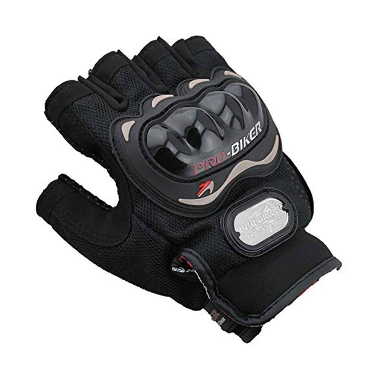 Pro Biker Leather Half Finger Bike Hand Gloves