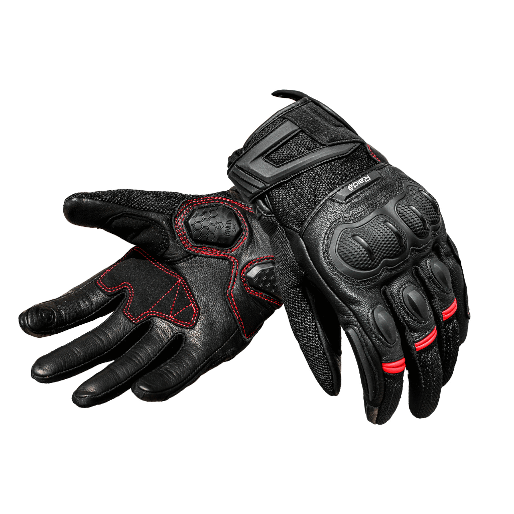 Raida AirWave Red Motorcycle Gloves - Top Protection