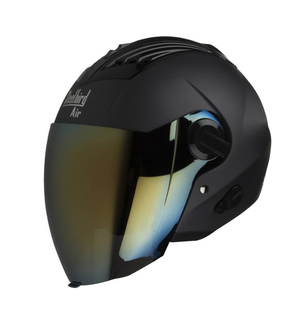 Buy Steel Bird Air SBA-3 Helmet with Golden Visor (Black) in Bangalore