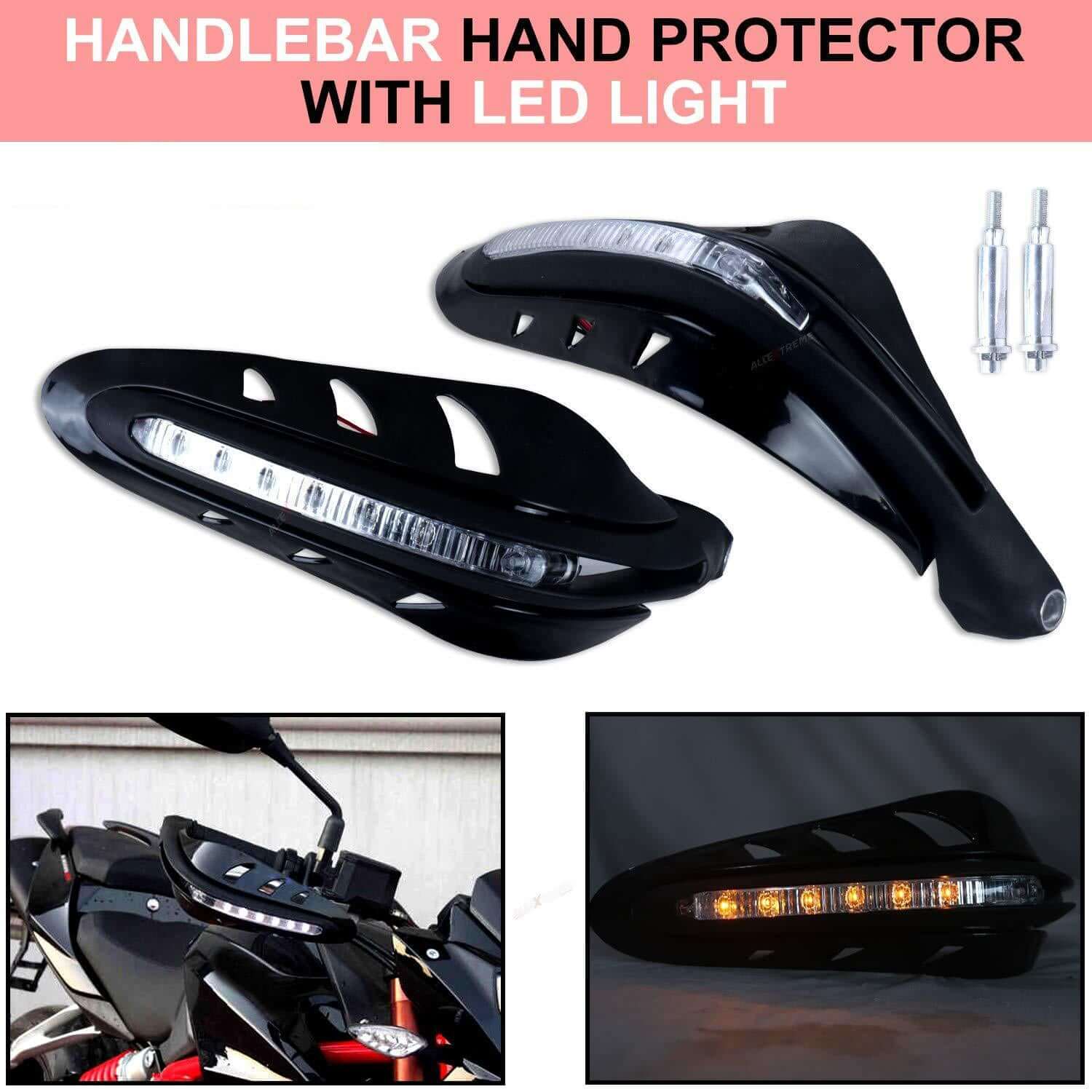 Handle Guard. Click Universal Handle Guards with Indicators for Bikes & Scooters