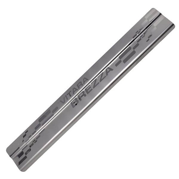 Galio Car Footsteps Sill Guard Stainless Steel Scuff Plate For Maruti Suzuki Brezza (2016 onwards) (Set of 4 Pcs.)