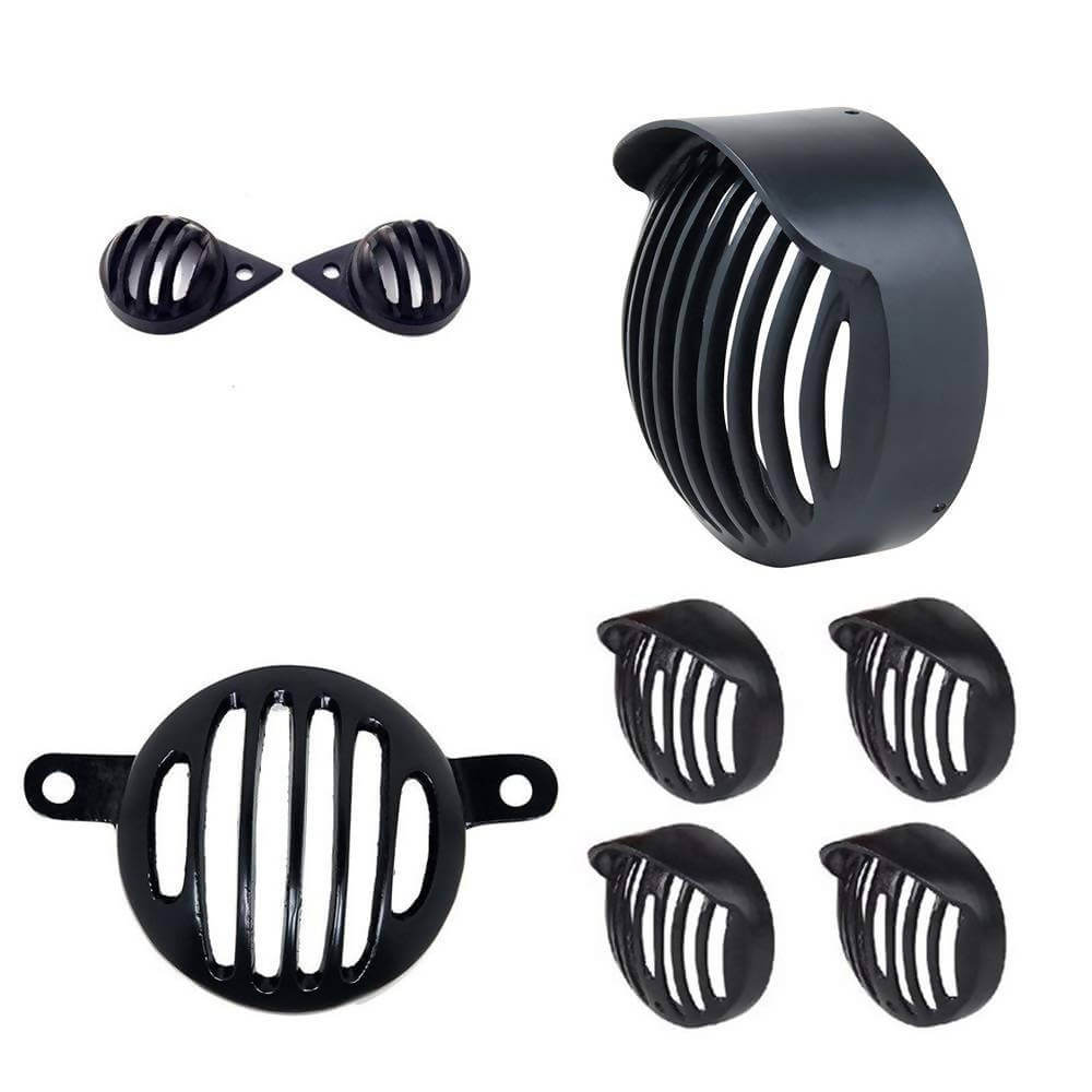 Motocare Metal Cap Grill For Royal Enfield (Black, Set of 8)