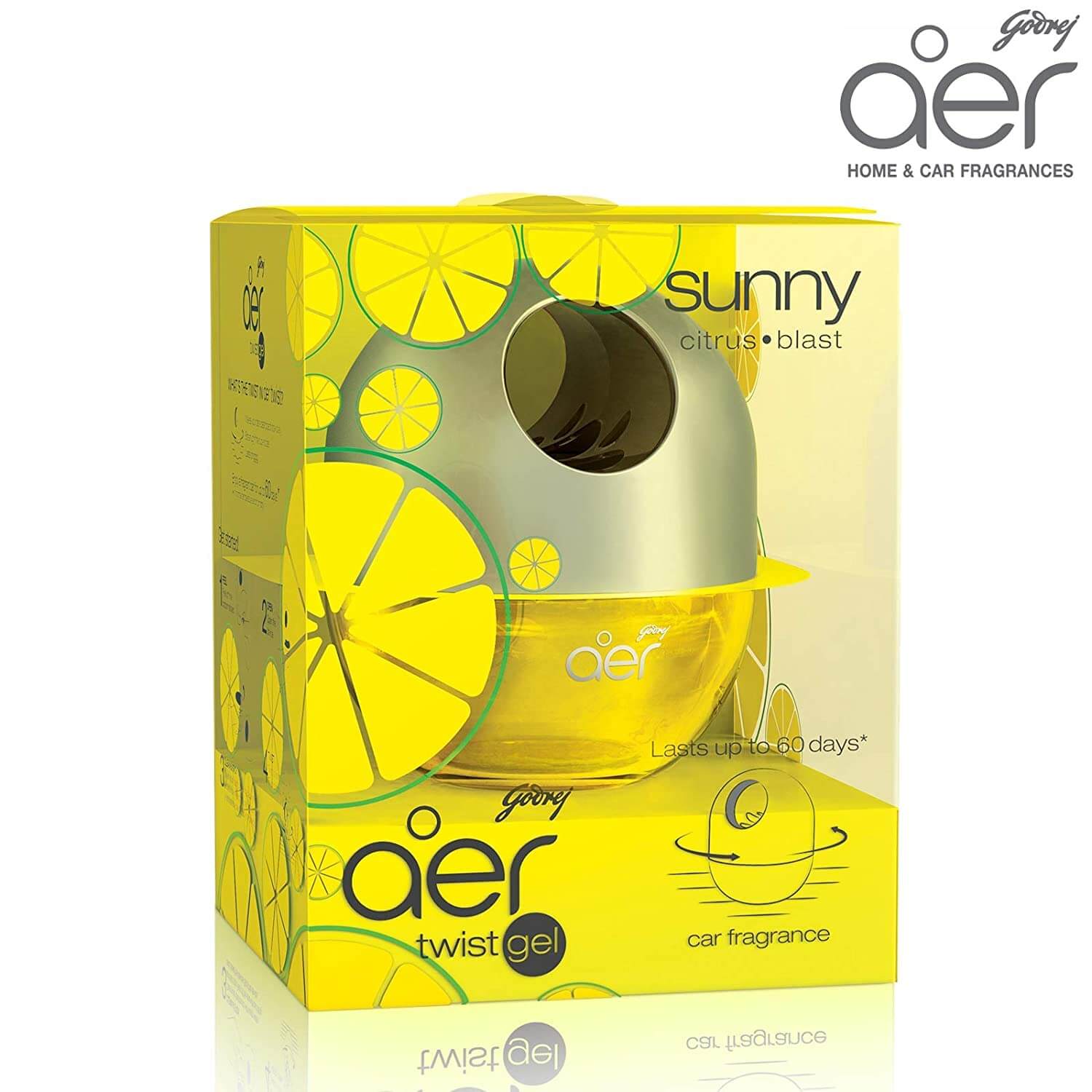 Godrej aer twist, Car Air Freshener - Fresh Lemon Sunny Citrus Blast (45g)