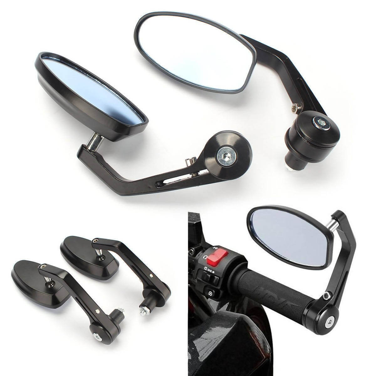 Stylish oval shape manual rear view mirrors for all bikes in Bangalore