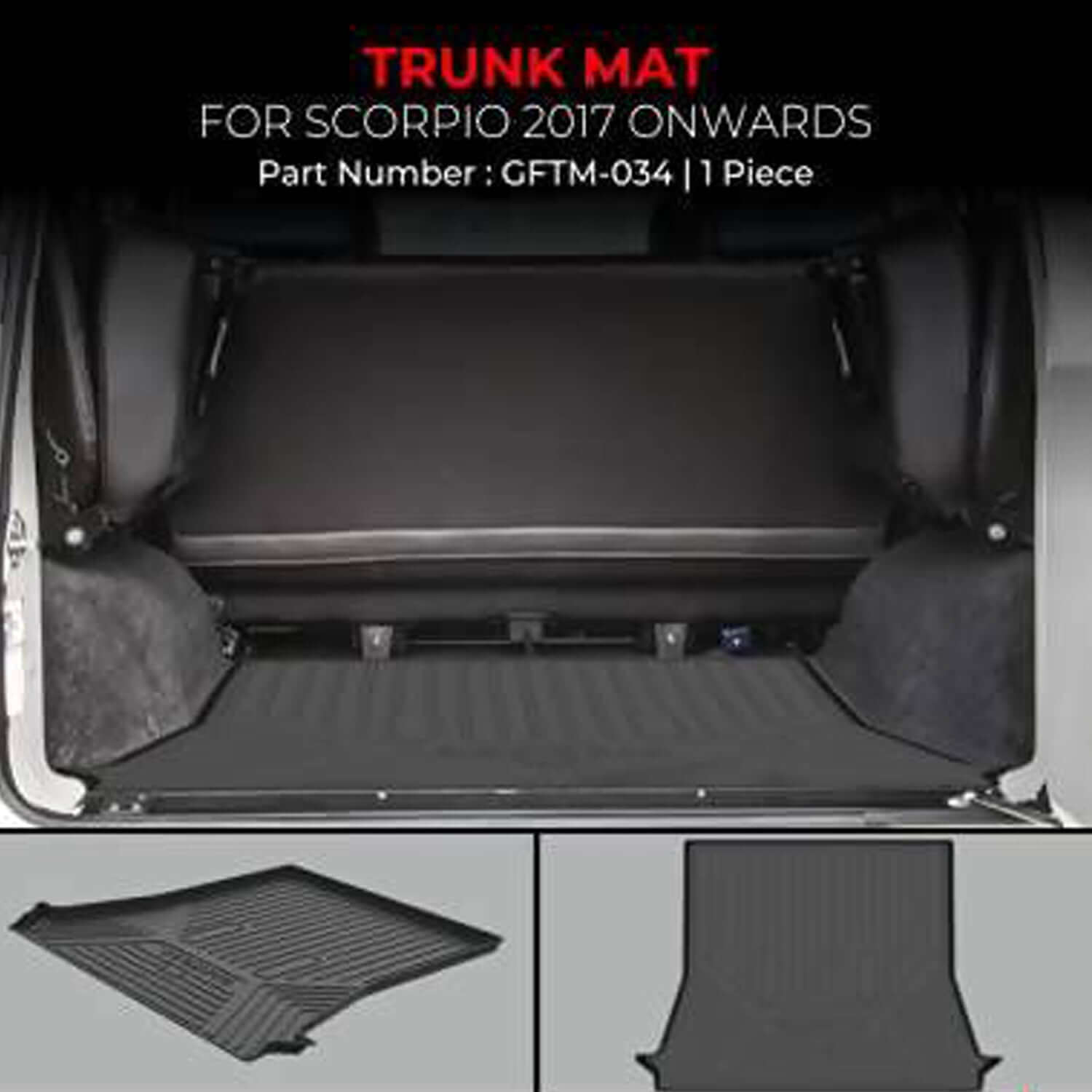 GFX Car Trunk/Dicky Boot Mat for Mahindra Scorpio (2016 Onwards)